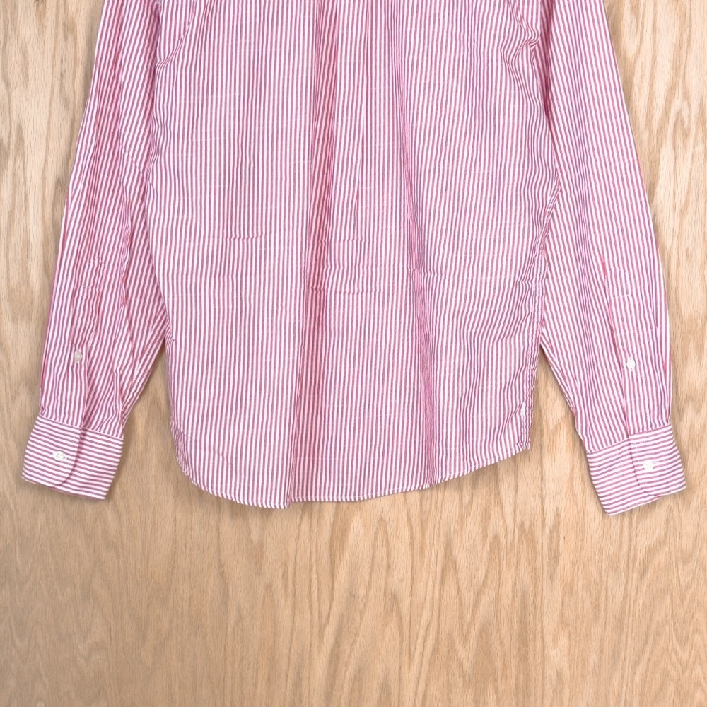 Peter Millar Crown Stripe Button Down Long Sleeve Shirt Red White - Picture 8 of 11